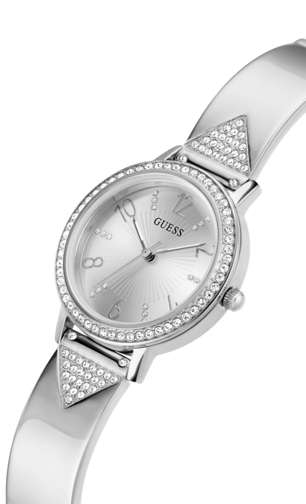 Guess Orologio Acciaio Solo Tempo Quadrante Silver