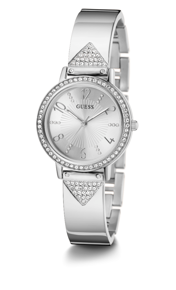 Guess Orologio Acciaio Solo Tempo Quadrante Silver