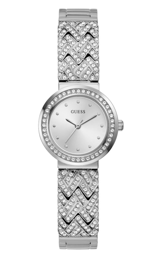Guess Orologio Acciaio Solo Tempo Quadrante Silver