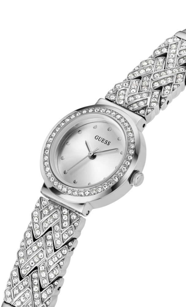 Guess Orologio Acciaio Solo Tempo Quadrante Silver