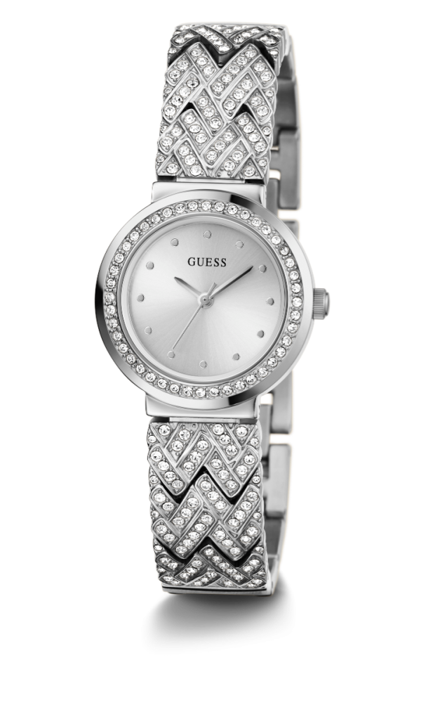 Guess Orologio Acciaio Solo Tempo Quadrante Silver