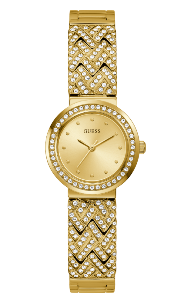 Guess Orologio Acciaio Gold Solo Tempo Quadrante Gold