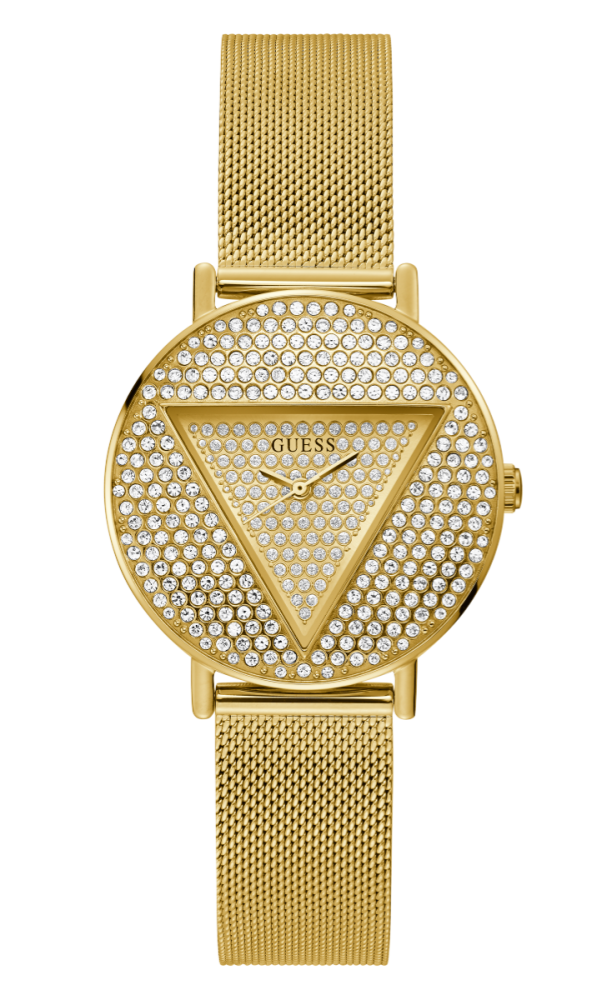Guess Orologio Acciaio Gold Solo Tempo Quadrante Zirconato