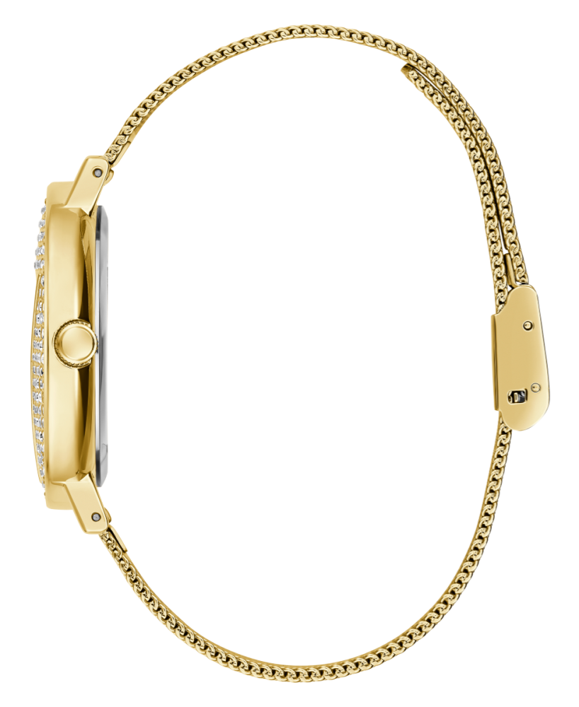 Guess Orologio Acciaio Gold Solo Tempo Quadrante Zirconato