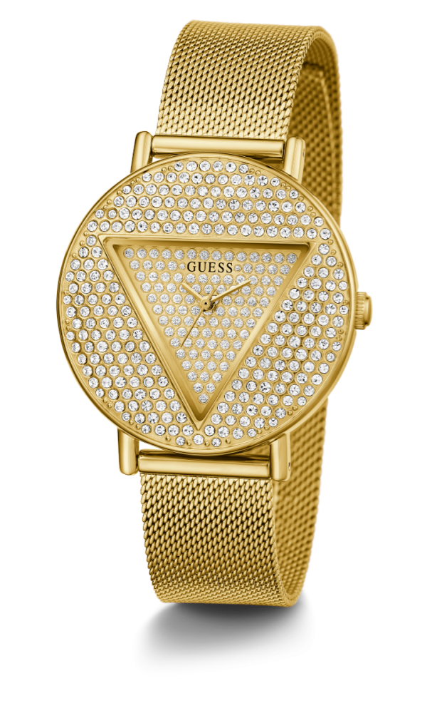 Guess Orologio Acciaio Gold Solo Tempo Quadrante Zirconato