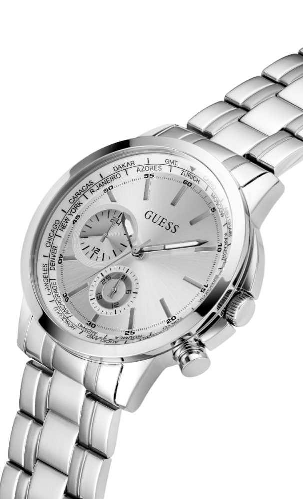 Guess Orologio Acciaio Multifunzione Quadrante Silver