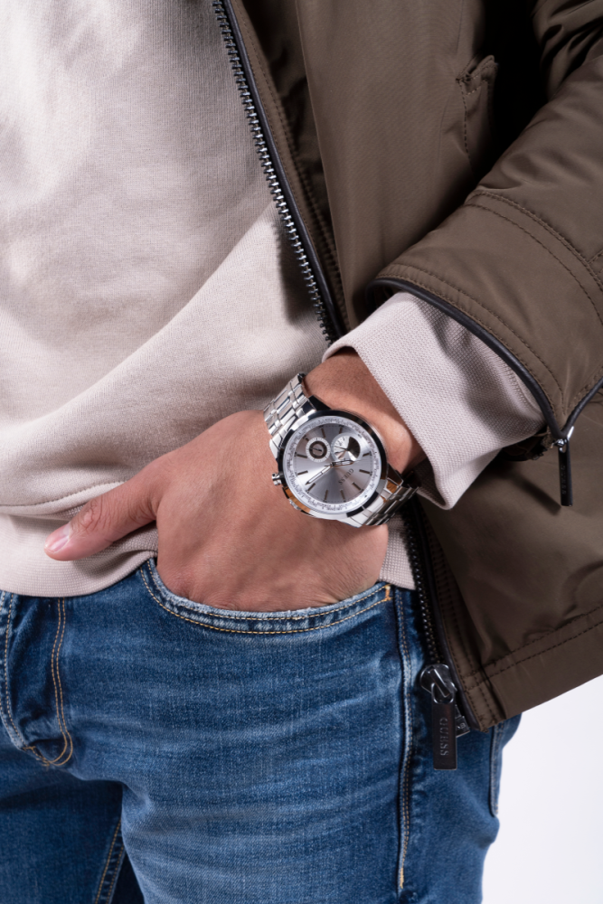 Guess Orologio Acciaio Multifunzione Quadrante Silver