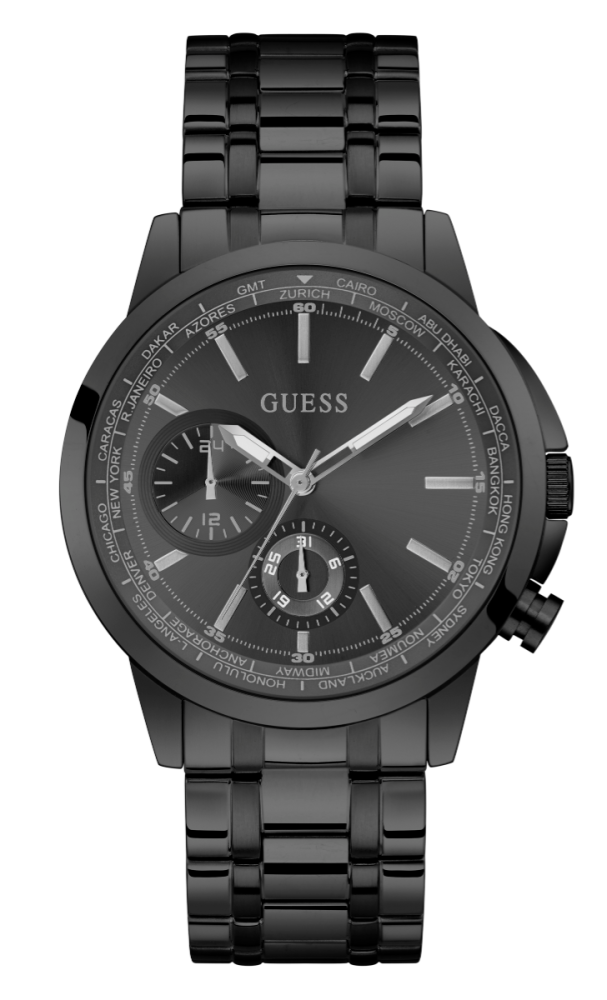 Guess Orologio Acciaio Nero Multifunzione Quadrante Nero