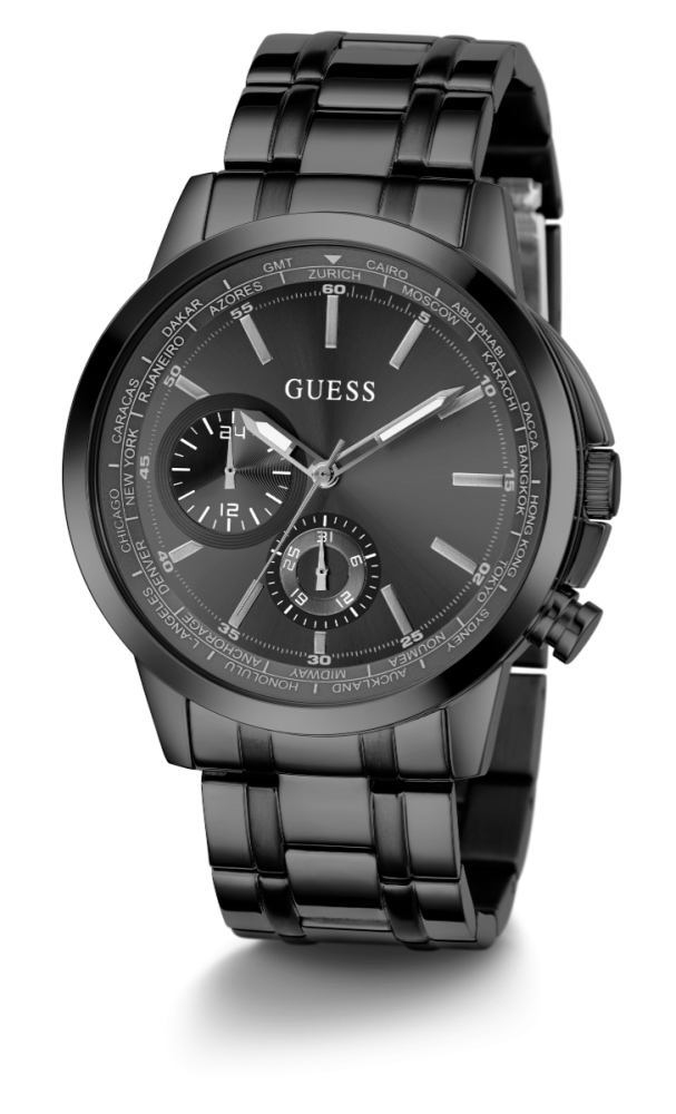 Guess Orologio Acciaio Nero Multifunzione Quadrante Nero