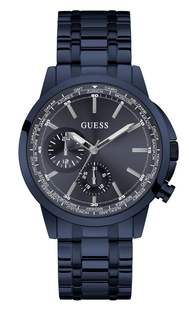 Guess Orologio Acciaio Blu Multifunzione Quadrante Blu