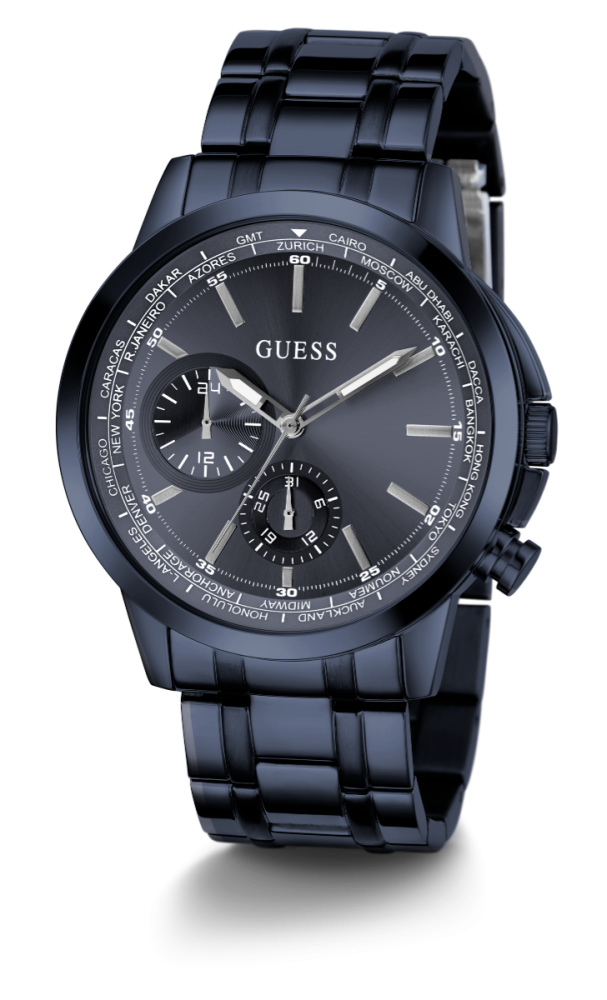 Guess Orologio Acciaio Blu Multifunzione Quadrante Blu