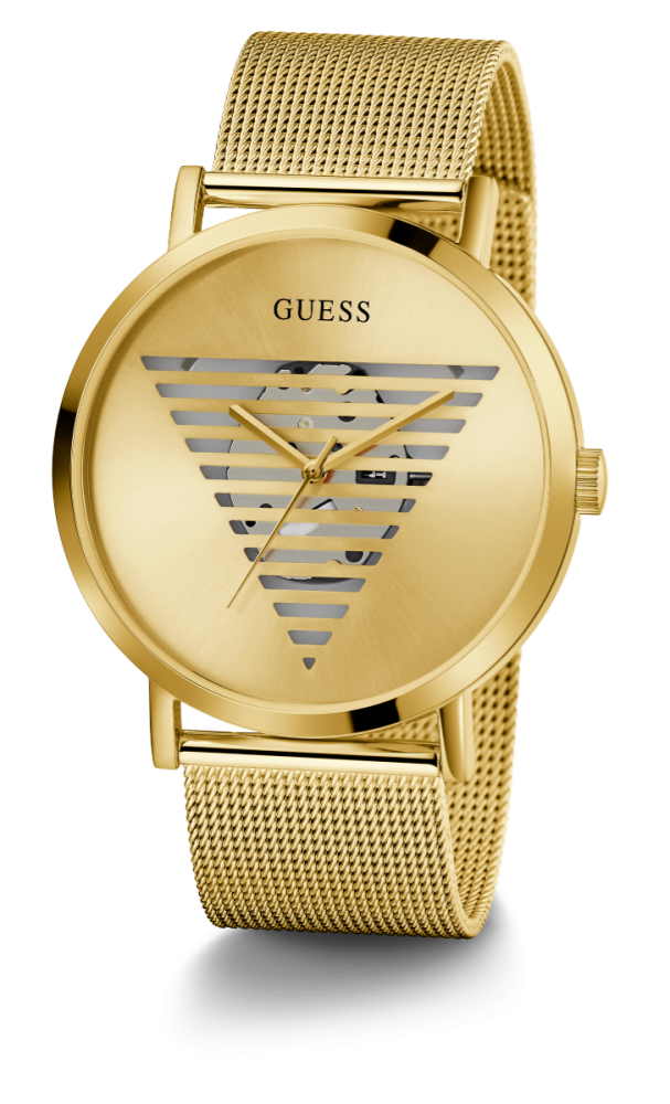 Guess Orologio Acciaio Gold Solo Tempo Quadrante Gold