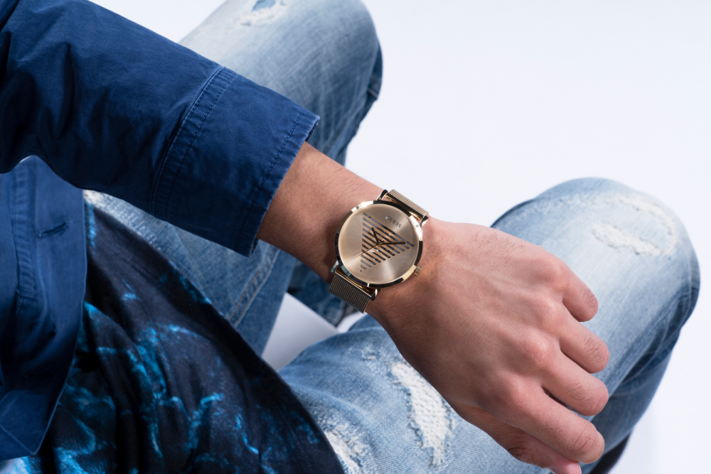 Guess Orologio Acciaio Gold Solo Tempo Quadrante Gold