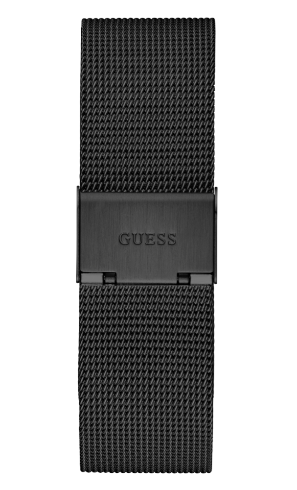 Guess Orologio Acciaio Nero Solo Tempo Quadrante Nero