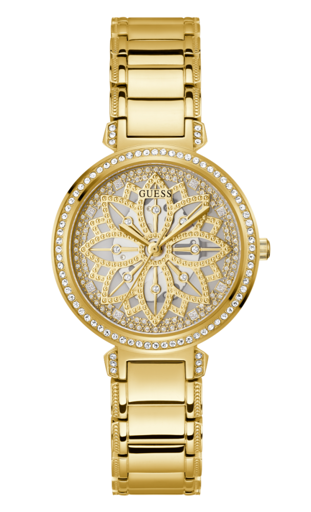 Guess Orologio Solo Tempo Acciaio Ip Gold
