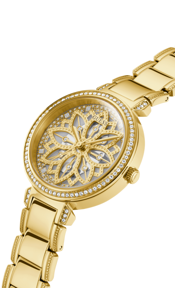 Guess Orologio Solo Tempo Acciaio Ip Gold