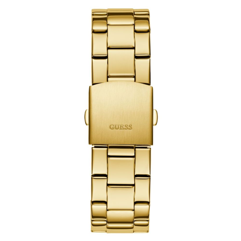Guess Orologio Solo Tempo Acciaio Gold Quadrante Nero Monte