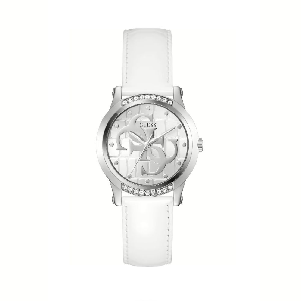 Guess Orologio Solo Tempo Acciaio e Pelle Logo 4G