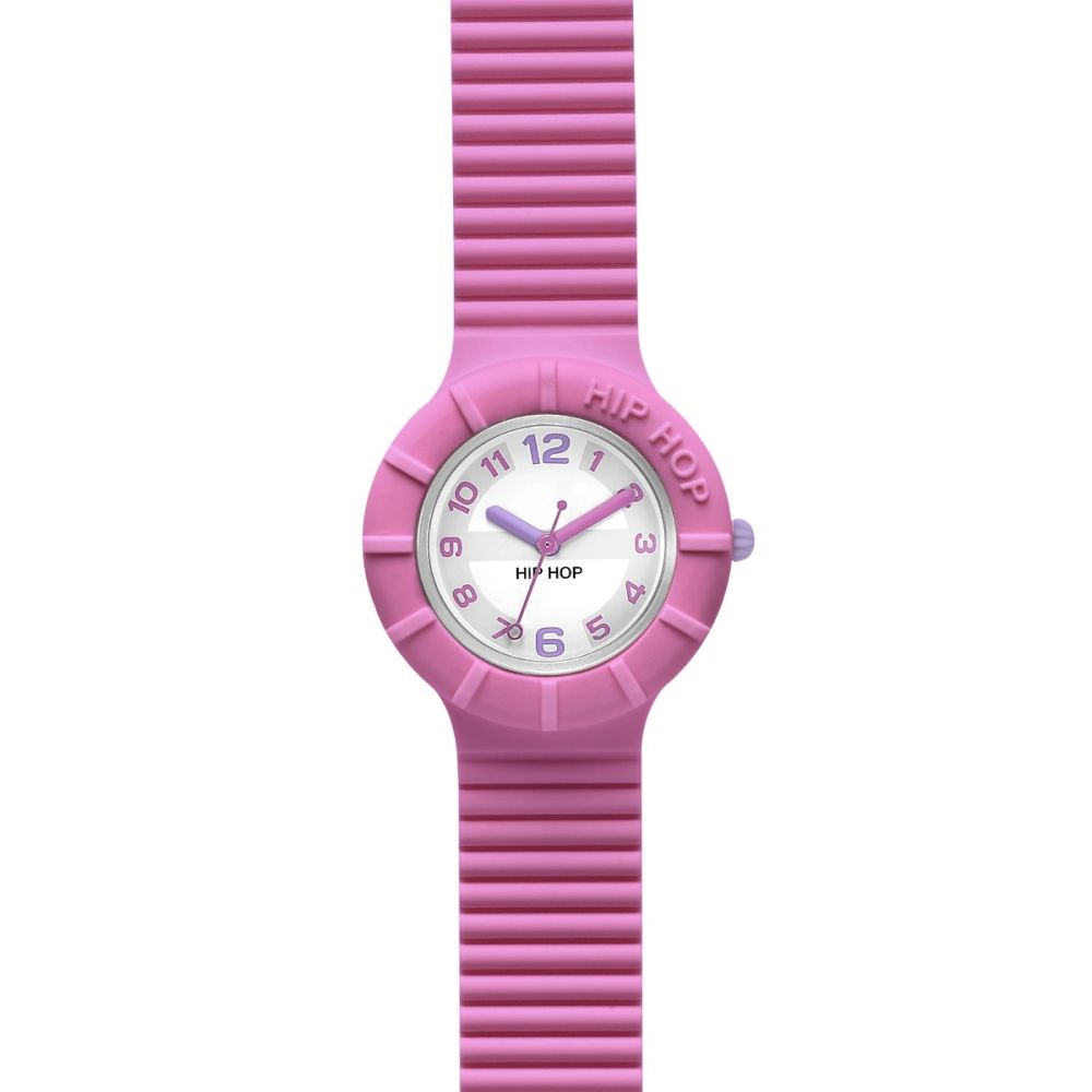 Hip Hop Solo Tempo Silicone Fucsia Quadrante Bianco