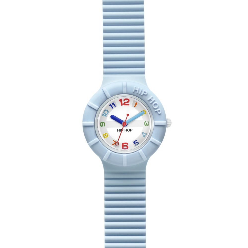 Hip Hop Solo Tempo Silicone Celeste Quadrante Bianco