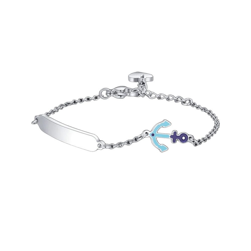 Luca Barra Bracciale Acciaio Ancora e Targa