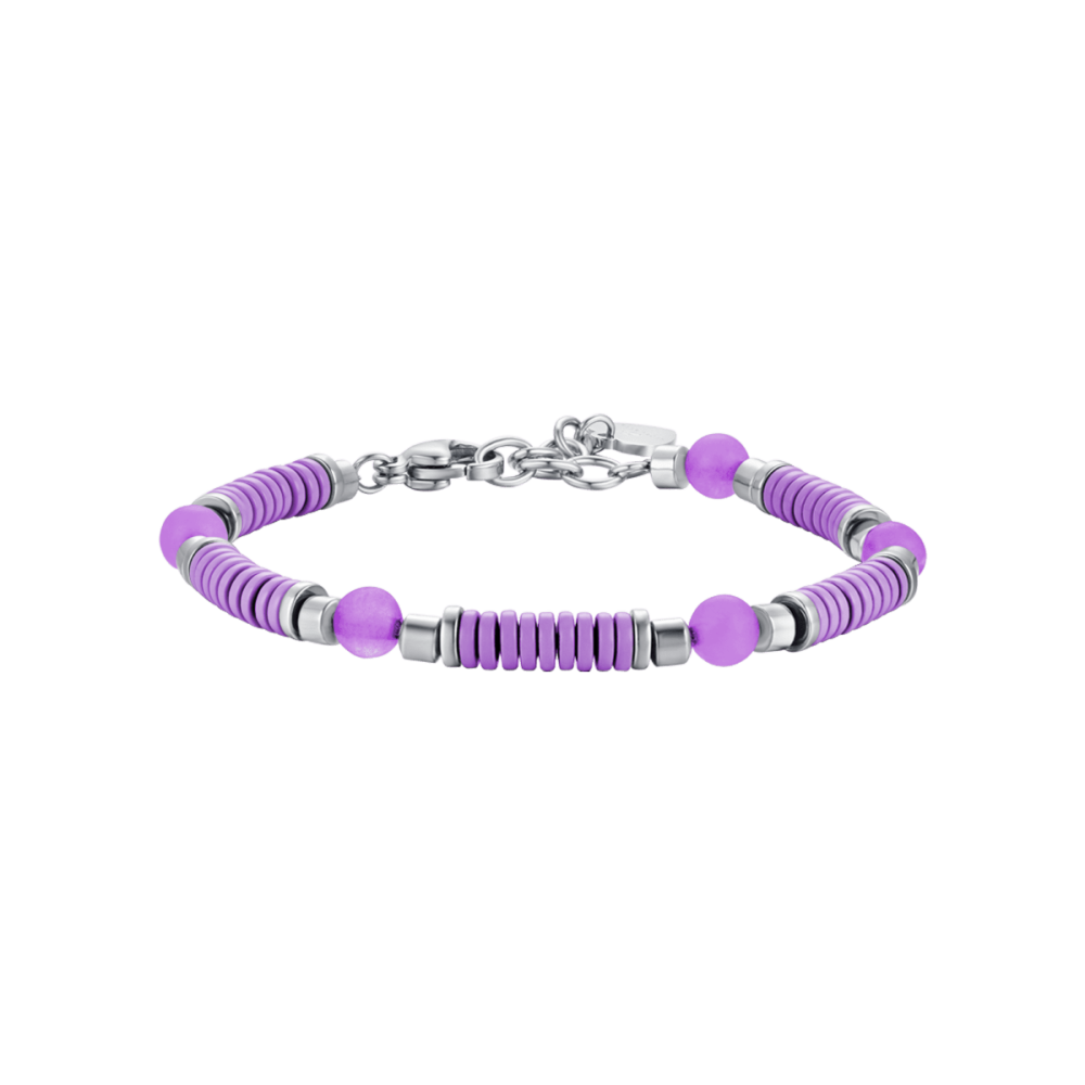 LUca Barra Bracciale Kids Pietre e Smalto Viola