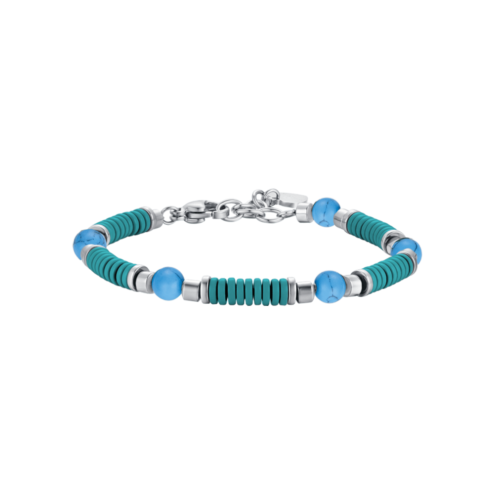 Luca Barra Bracciale Kids Pietre e Smalto Verde