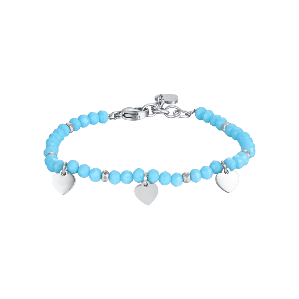 Luca Barra Bracciale Kids Pietre Turchesi e Cuori