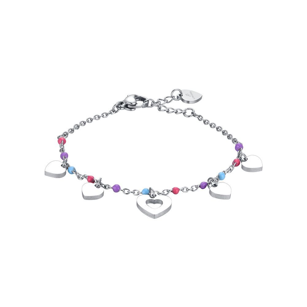 Luca Barra Bracciale Junior Acciaio con Cuori