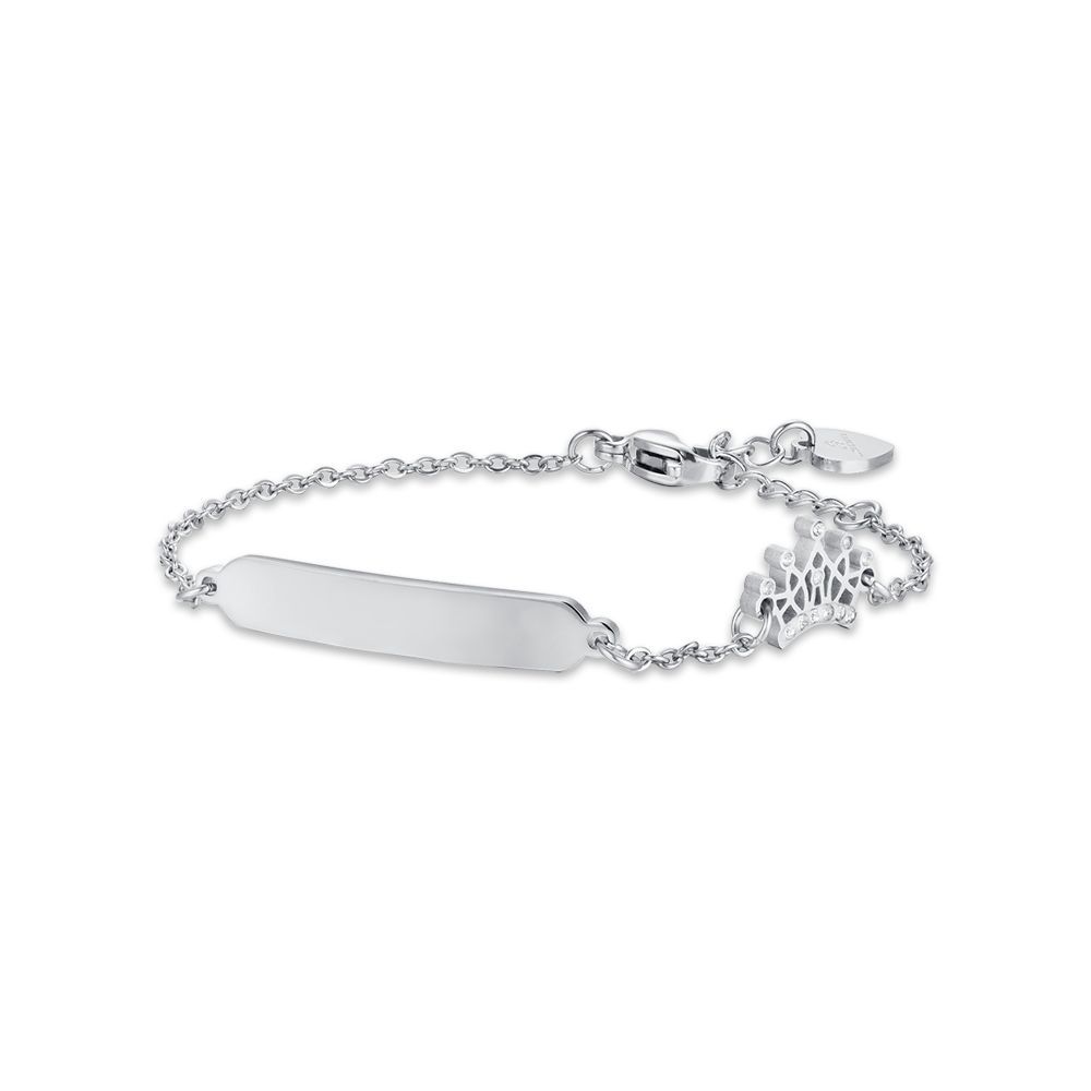 Luca Barra Bracciale Junior Acciaio Corona e Piastra