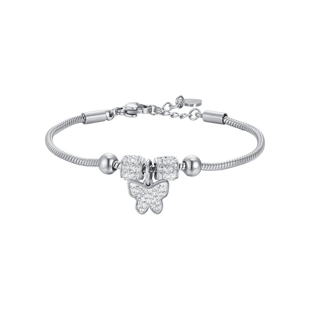 Luca Barra Bracciale Junior Acciaio Con Farfalla