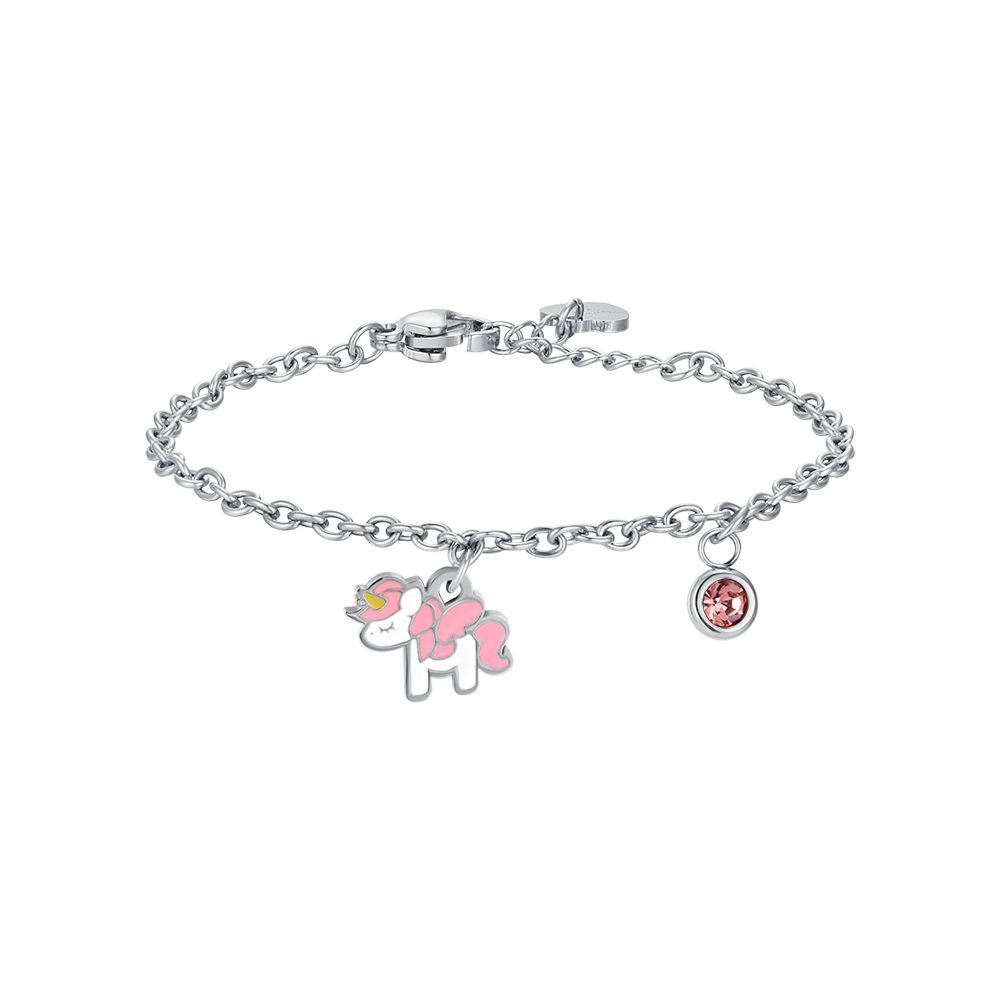Luca Barra Bracciale Junior Acciaio Con Unicorno