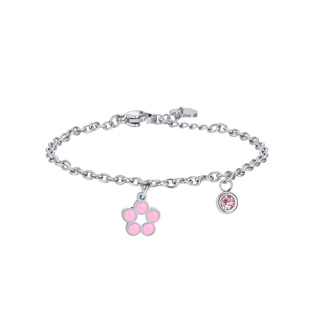 Luca Barra Bracciale Junior Acciaio Con Fiore