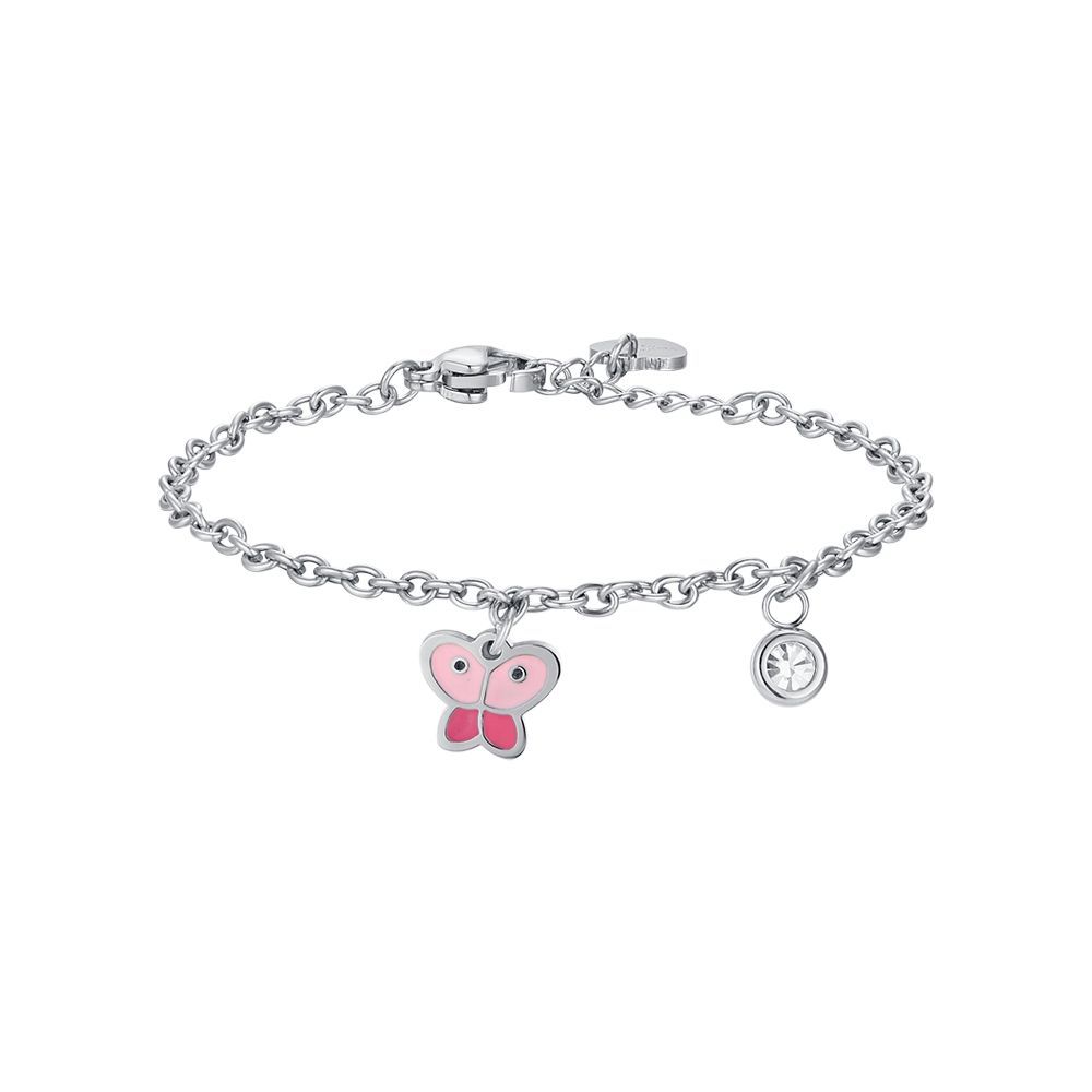 Luca Barra Bracciale Junior Acciaio Con Farfalla
