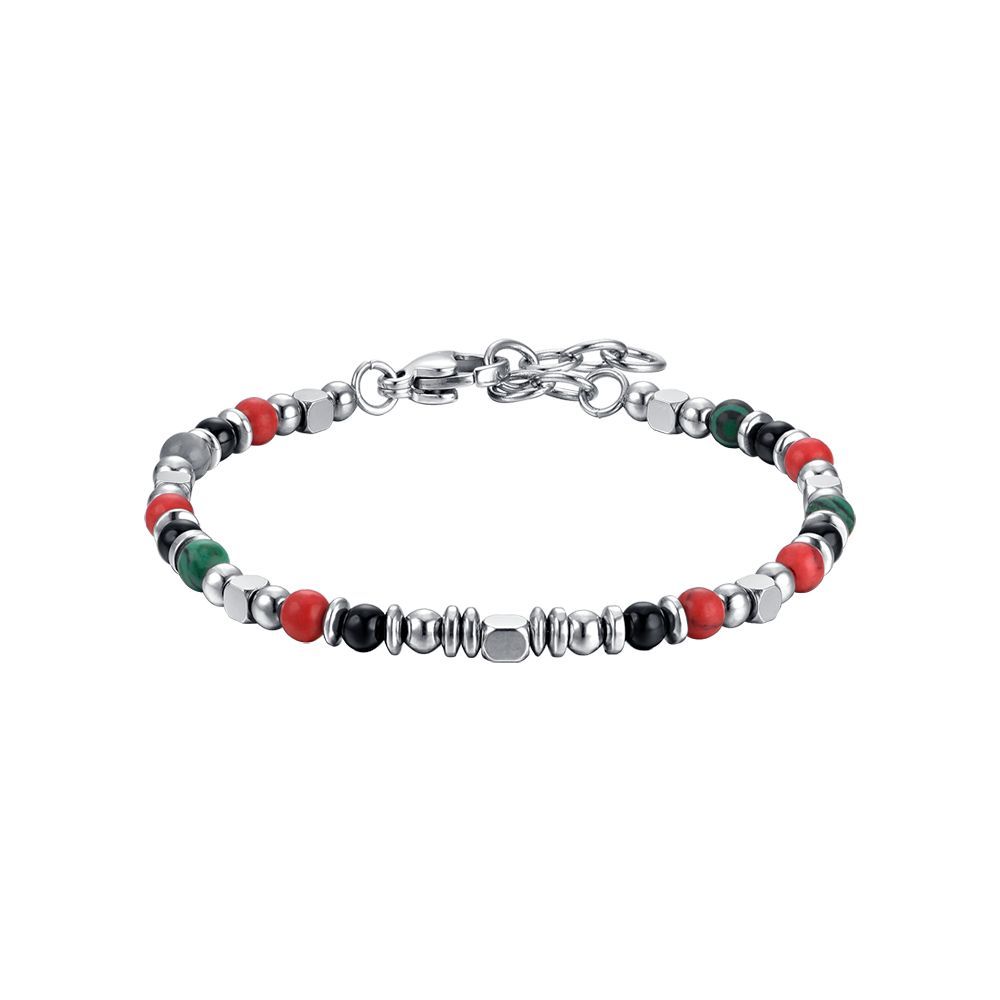 Luca Barra Bracciale Junior Acciaio Pietre Multicolor