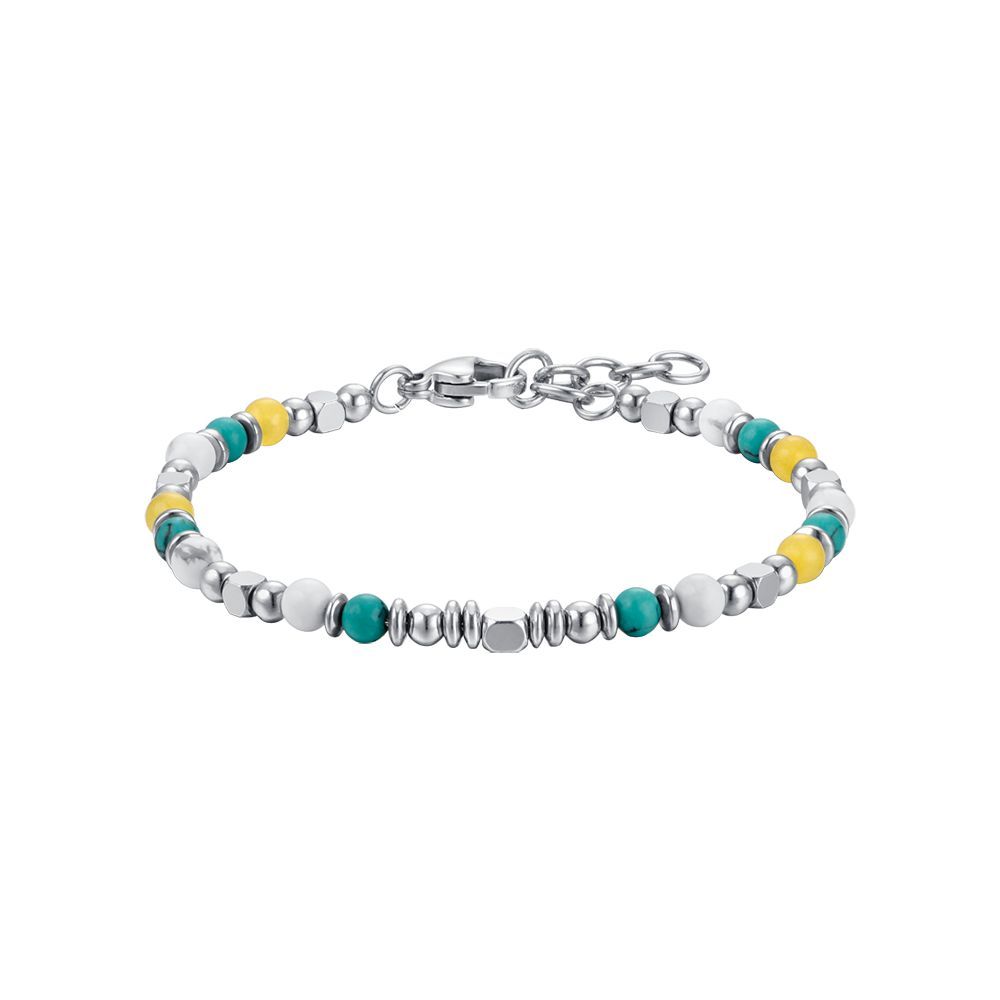 Luca Barra Bracciale Junior Acciaio Pietre Multicolor