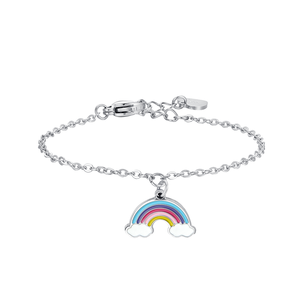 Luca Barra Bracciale Acciaio Con Arcobaleno