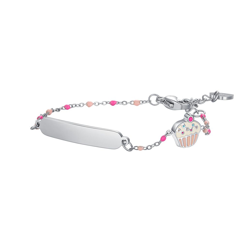 Luca Barra Bracciale Acciaio Piastra e Cupcake Smaltato