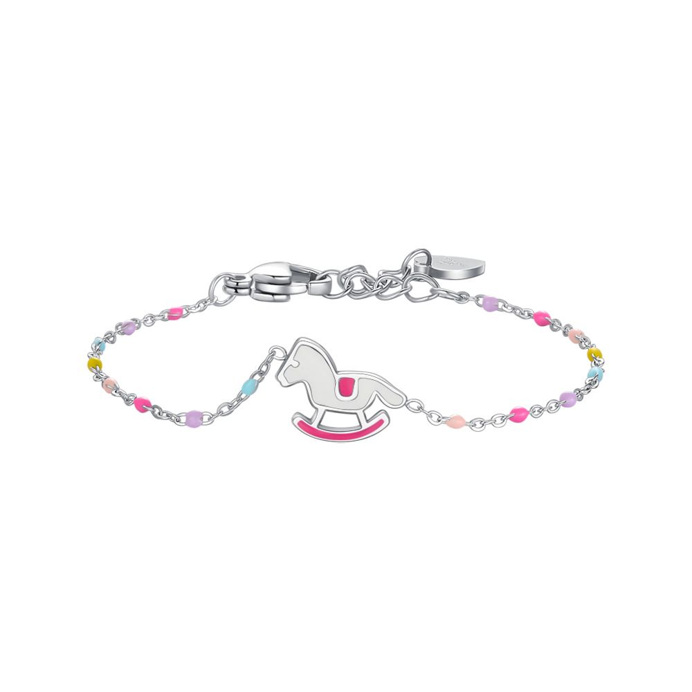 Luca Barra Bracciale Acciaio Cavalluccio Smaltato
