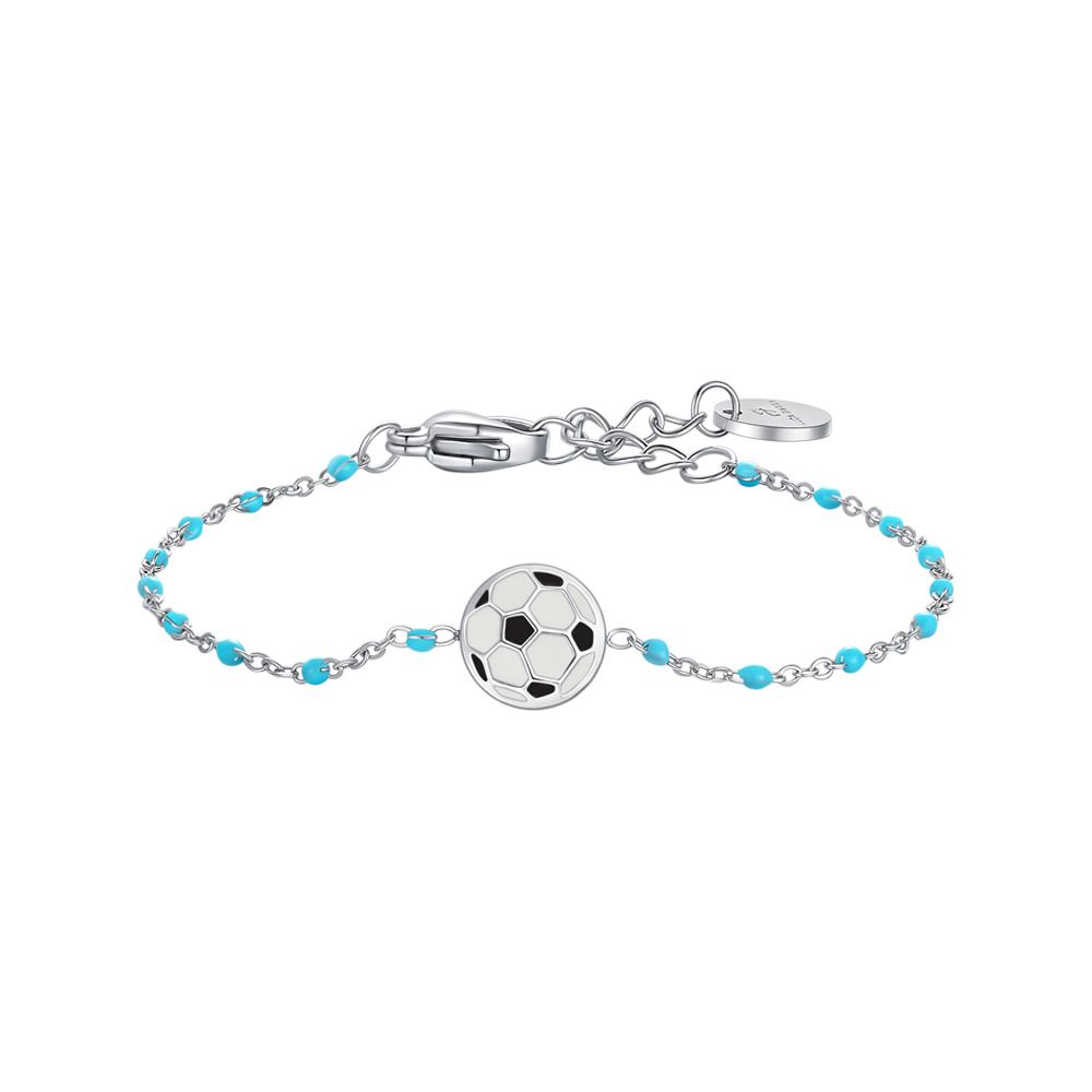 Luca Barra Bracciale Acciaio Pallone e Pietre