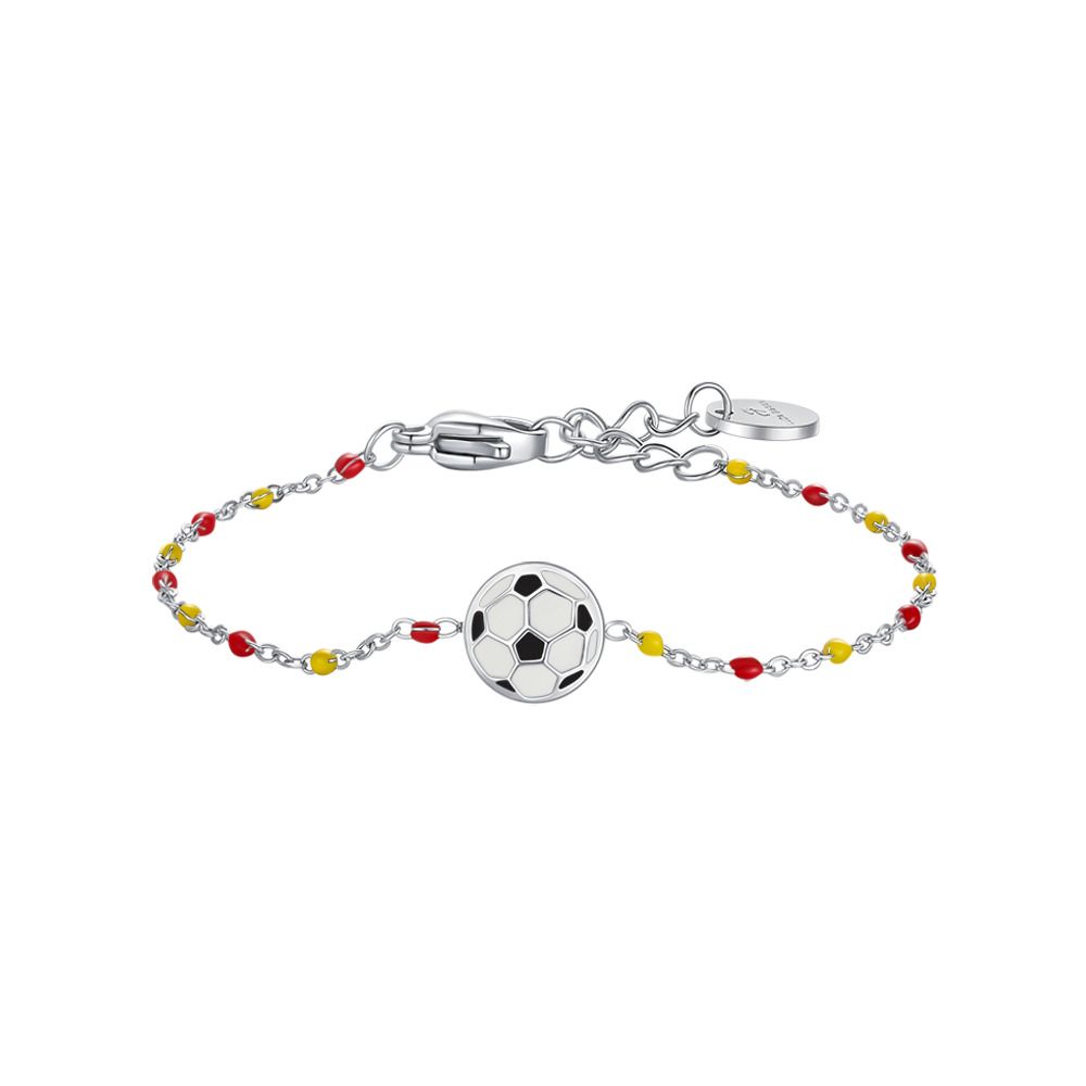 Luca Barra Bracciale Acciaio Pallone e Pietre