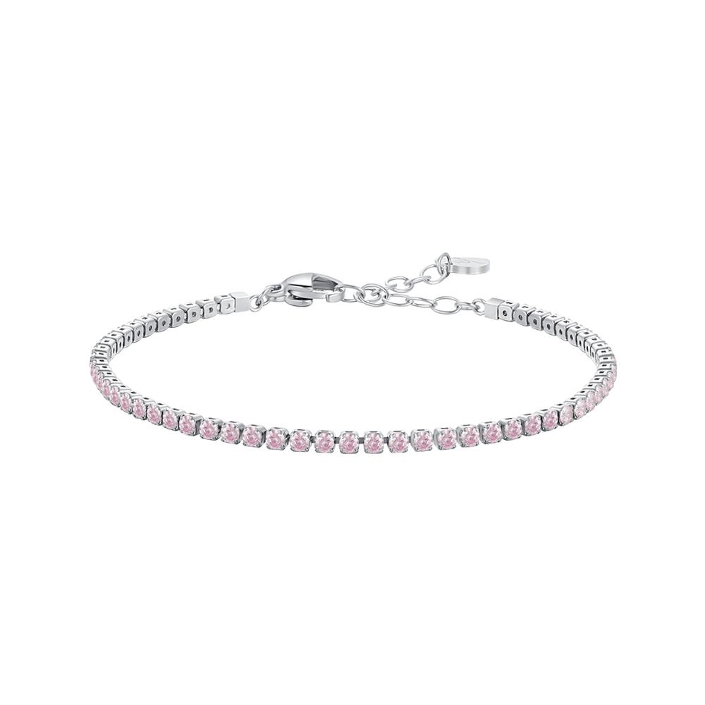 Luca Barra Tennis Kids Acciaio Zirconi Rosa 2 mm