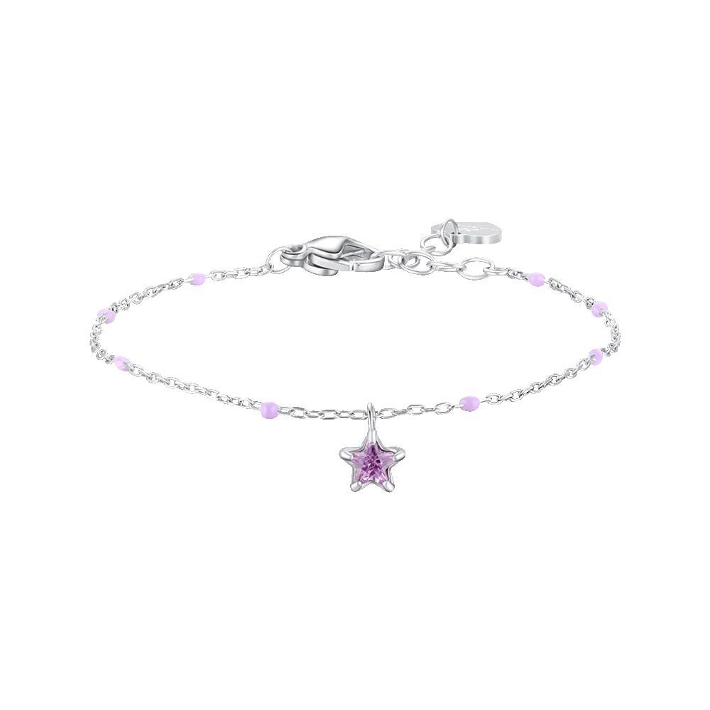 Luca Barra Bracciale Kids Acciaio Stella Viola 6 mm