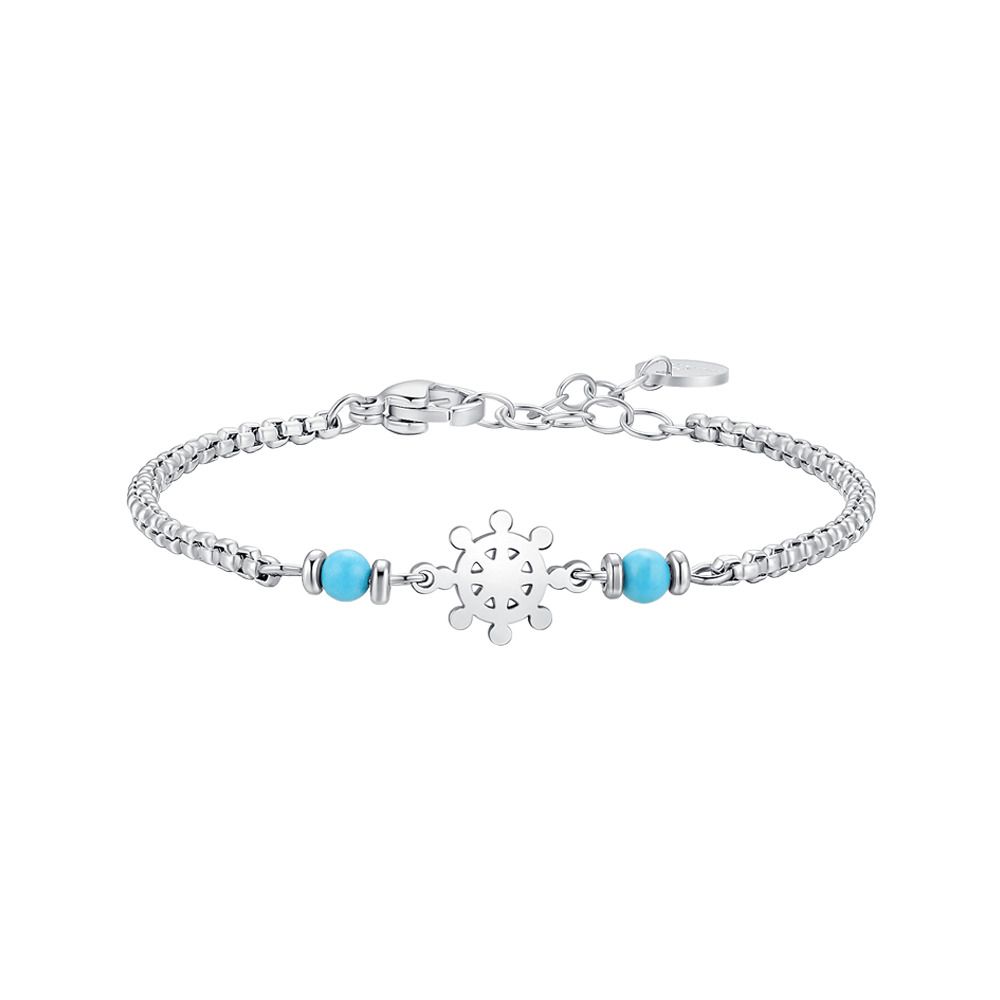 Luca Barra Bracciale Kids Acciaio Timone e Turchesi