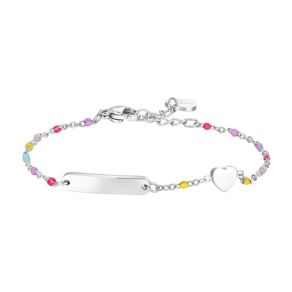 Luca Barra Bracciale Acciaio Piastra e Cuore