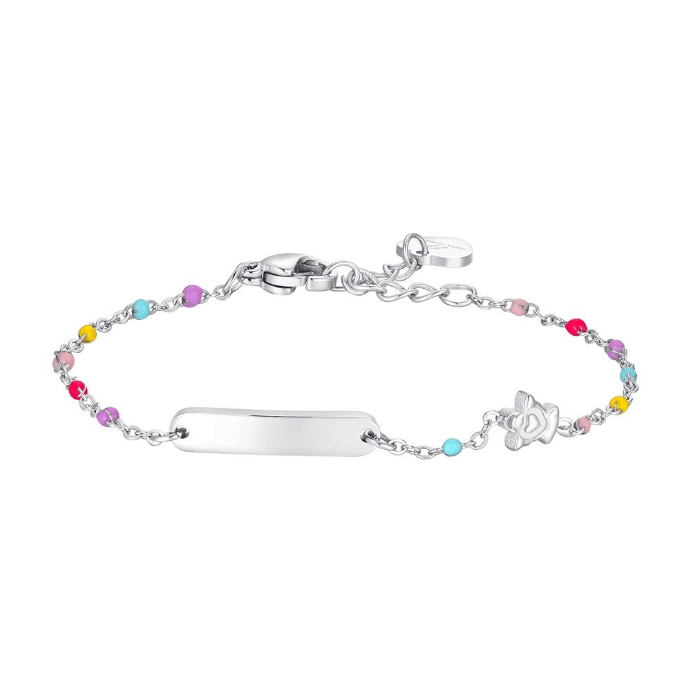 Luca Barra Bracciale Acciaio Piastra e Angelo