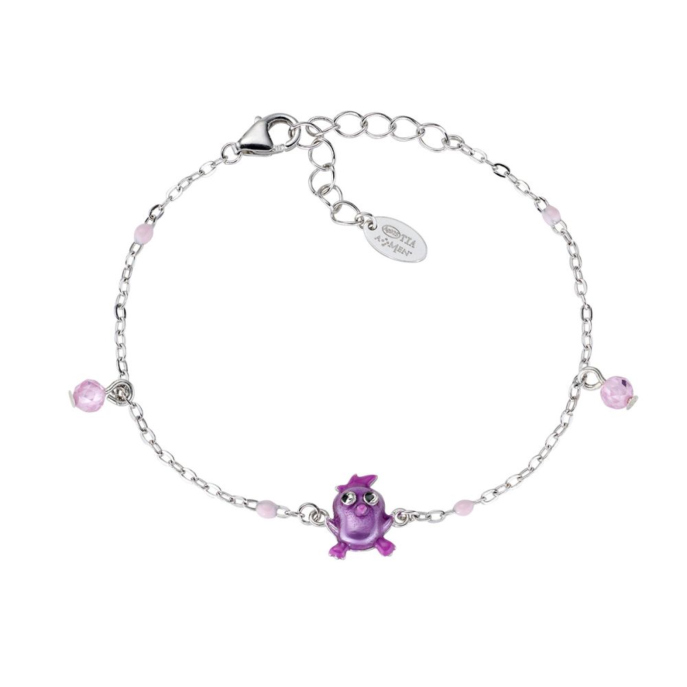 Amen Bracciale Junior Argento Smalto e Cristalli