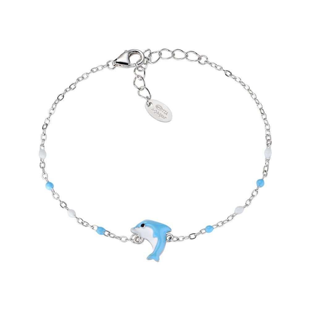 Amen Bracciale Junior Argento Delfino con Smalti