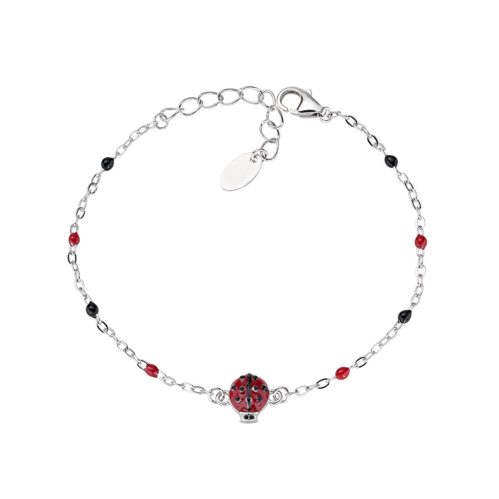 Amen Bracciale Junior Argento Coccinella con Smalti