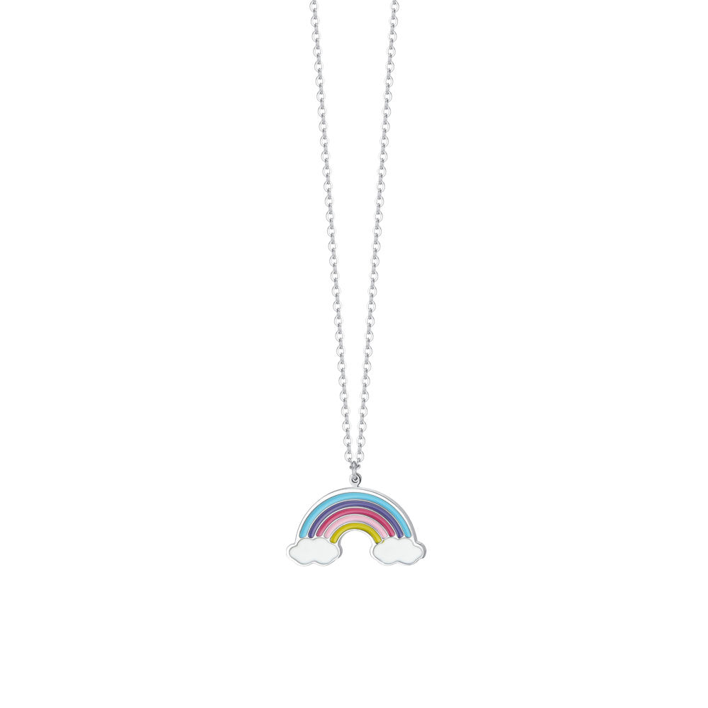 Luca Barra Collana Acciaio Arcobaleno Multicolor